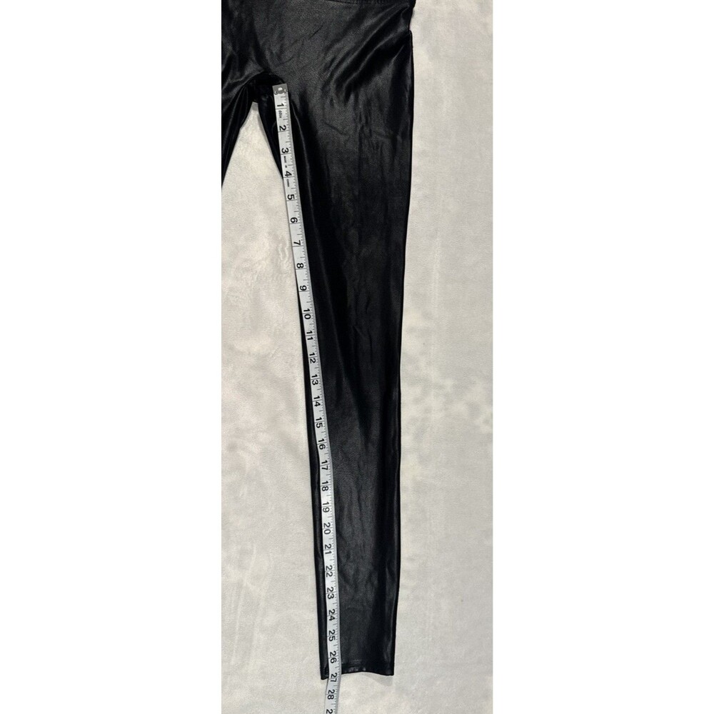 SPANX Body-Control Black Coated Faux Leather High‎ Waist Ankle Leggings Size S - Picture 6 of 8
